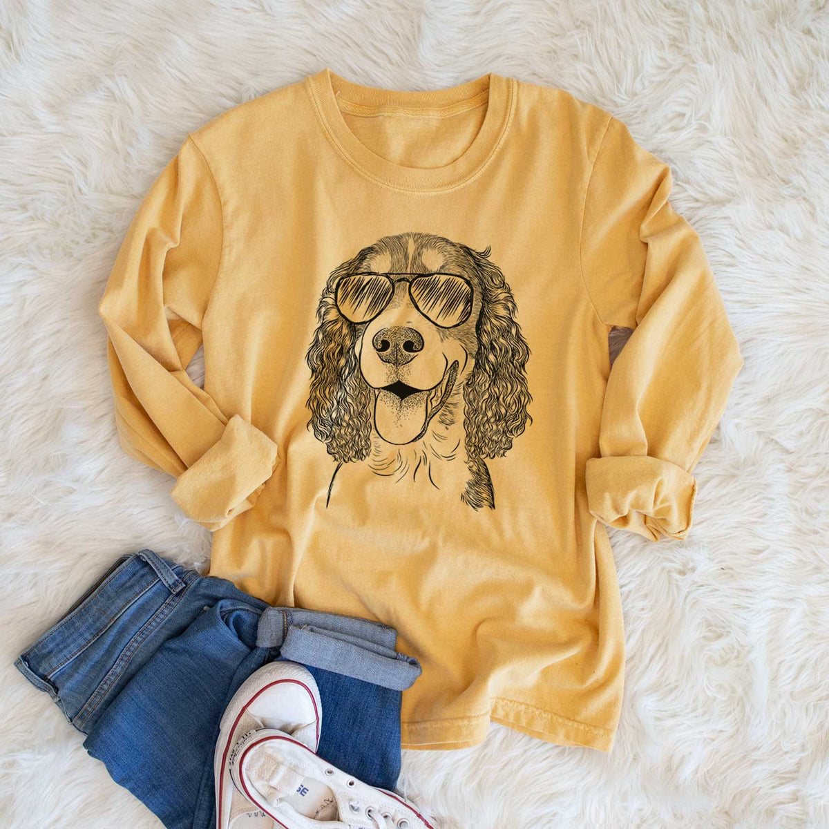 Aviators Delilah the English Springer Spaniel - Heavyweight 100% Cotton Long Sleeve