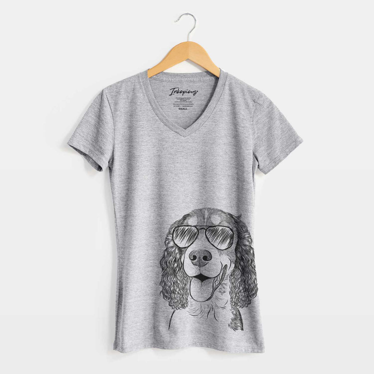 Aviator Delilah the English Springer Spaniel - Women&#39;s V-neck Shirt