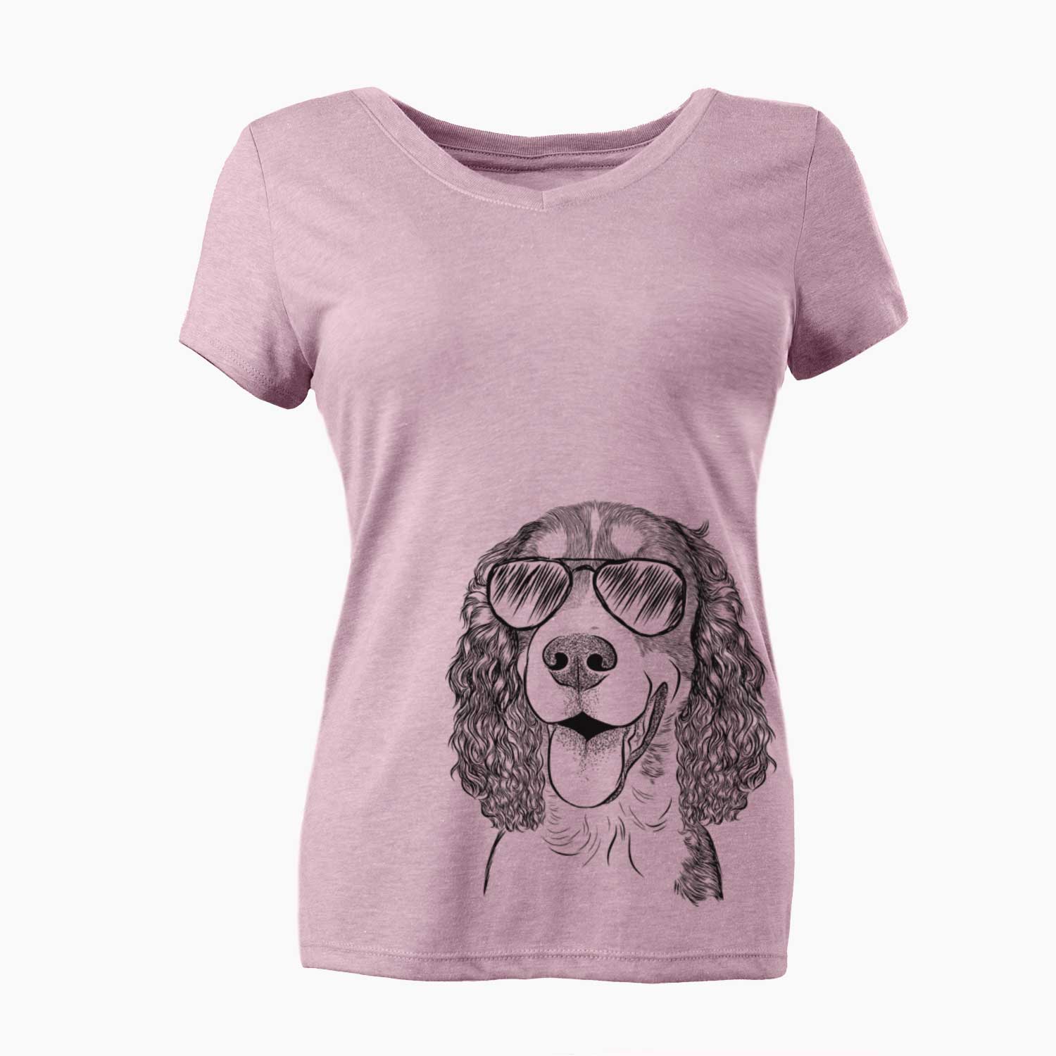 Aviator Delilah the English Springer Spaniel - Women's V-neck Shirt