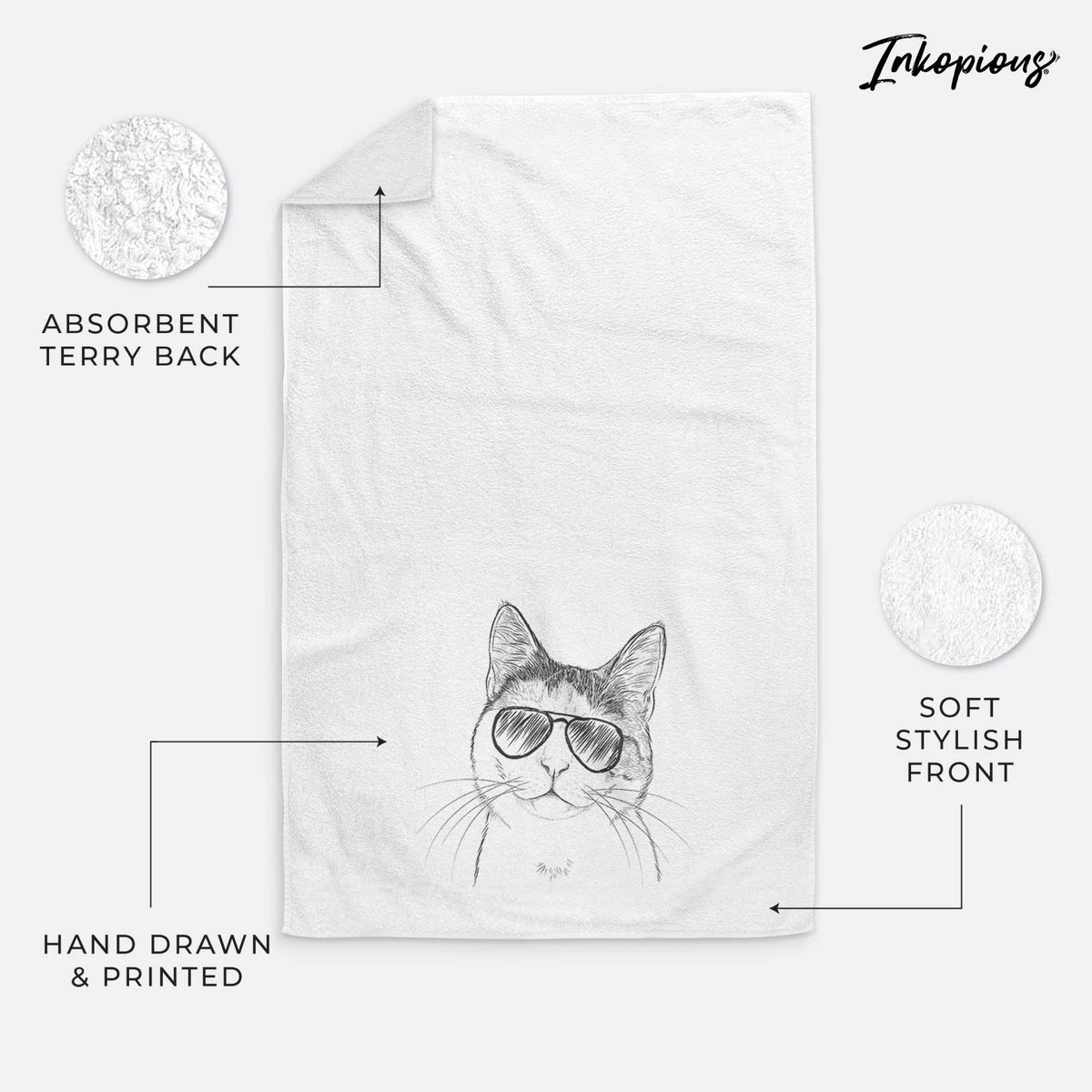 Denver the Calico Cat Decorative Hand Towel