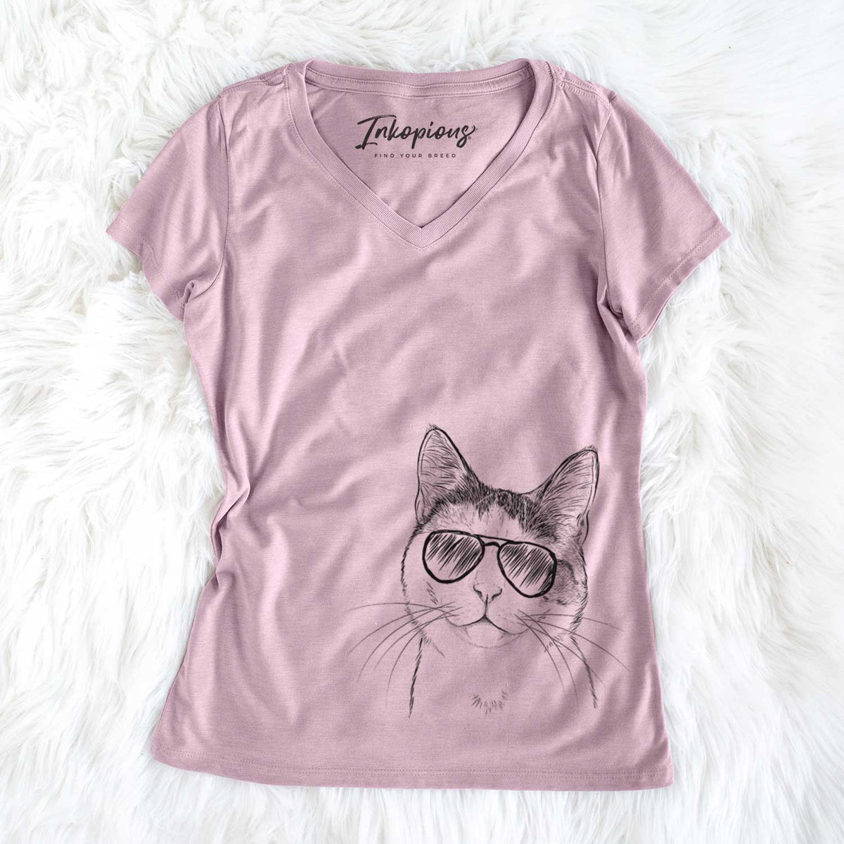 Denver the Calico Cat - Women's V-neck Shirt