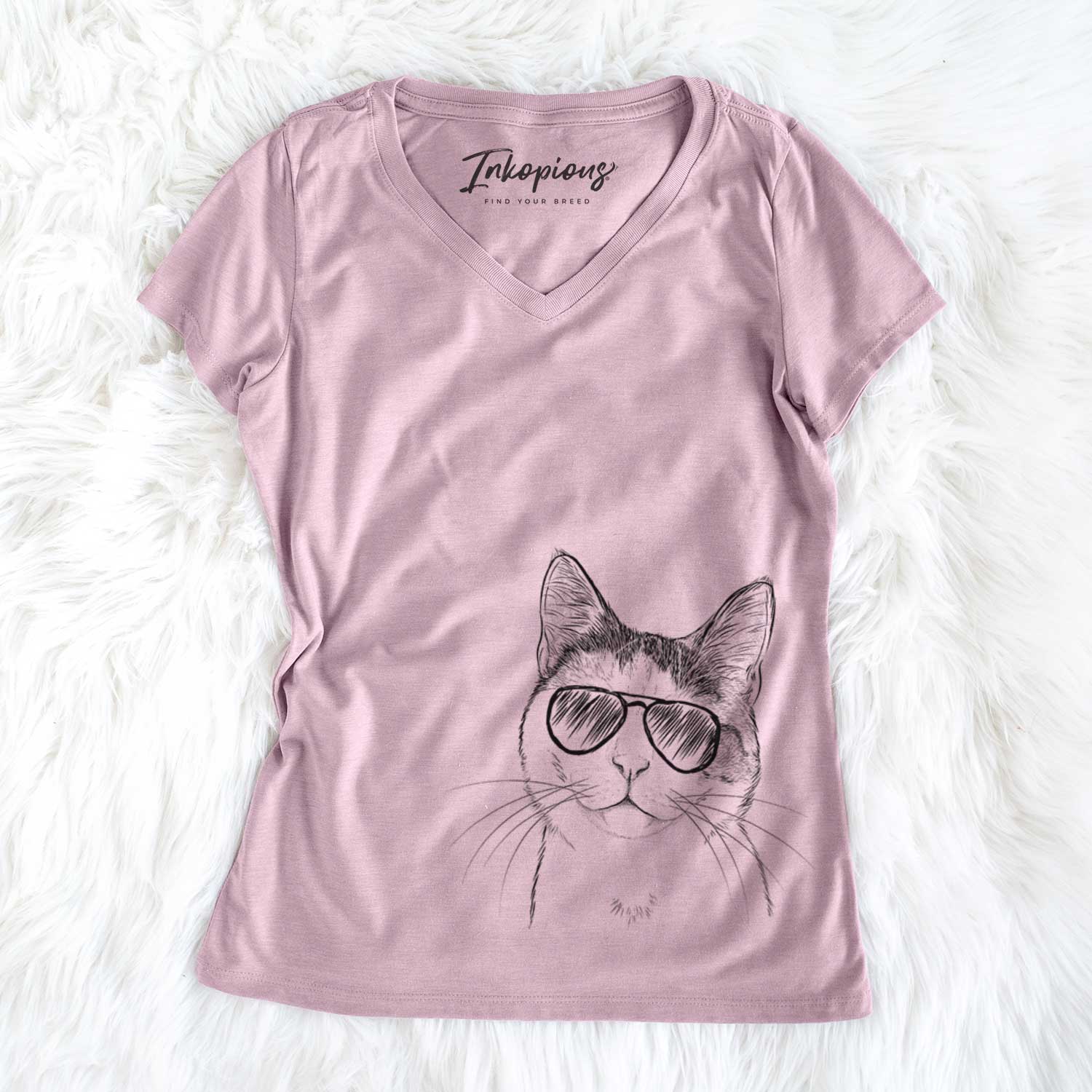 Denver the Calico Cat - Women's V-neck Shirt