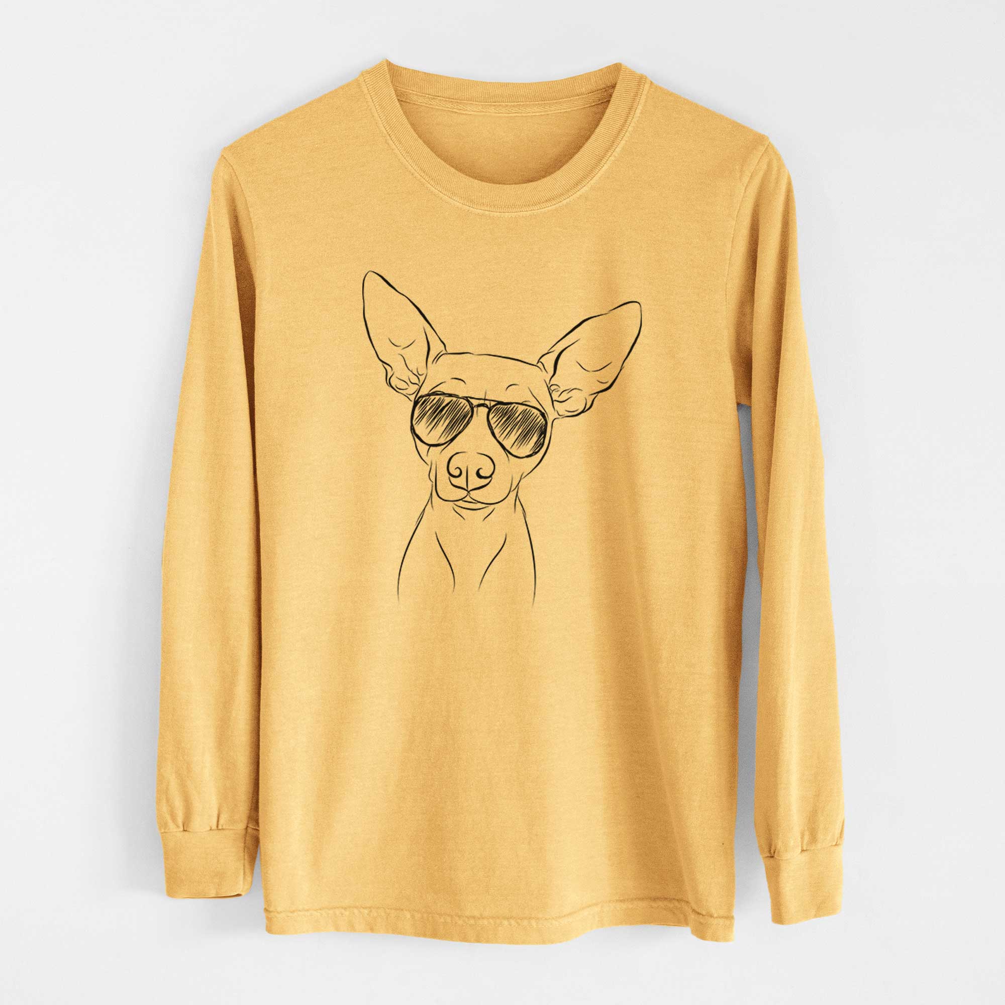 Aviators Desi the American Hairless Terrier - Heavyweight 100% Cotton Long Sleeve