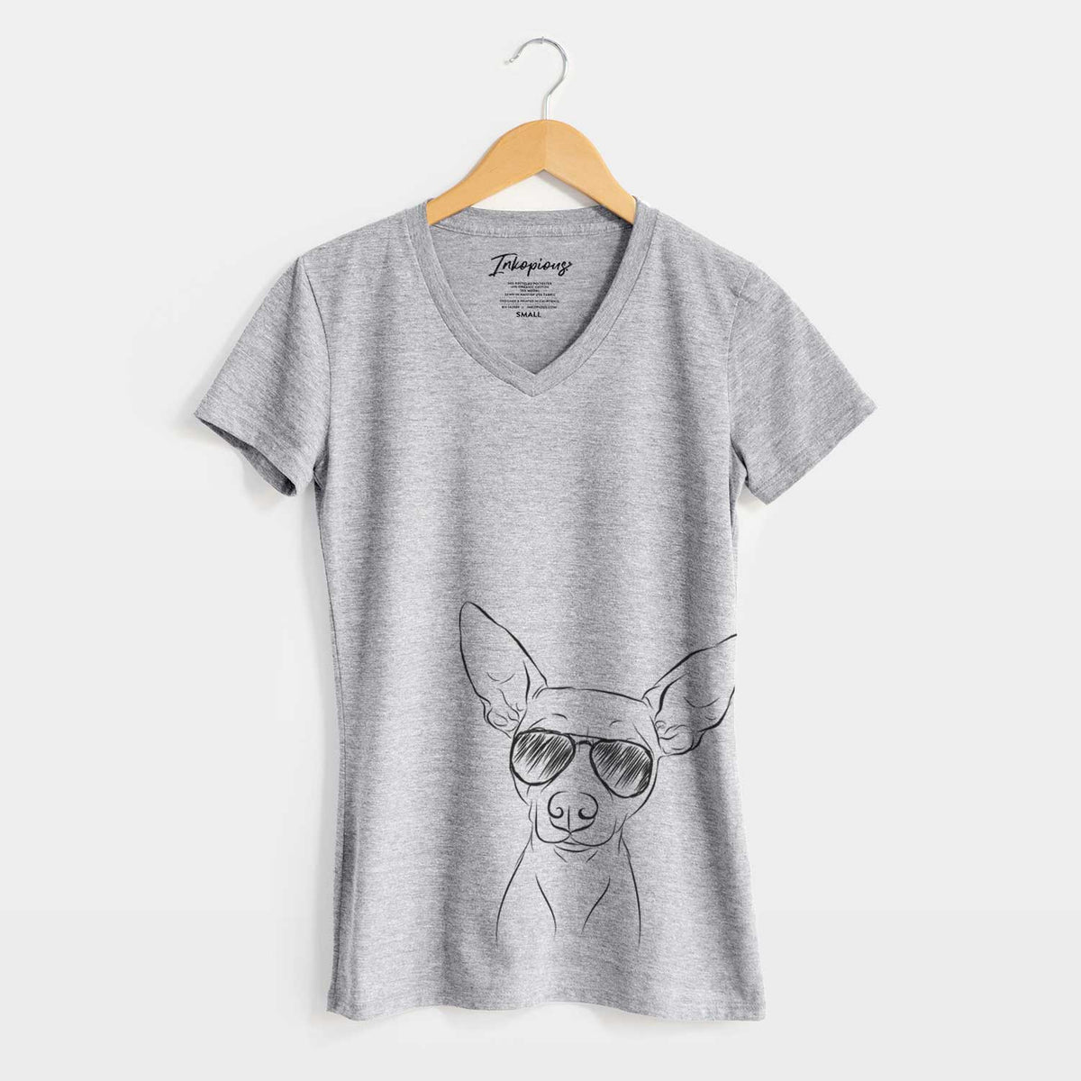 Aviator Desi the American Hairless Terrier - Women&#39;s V-neck Shirt