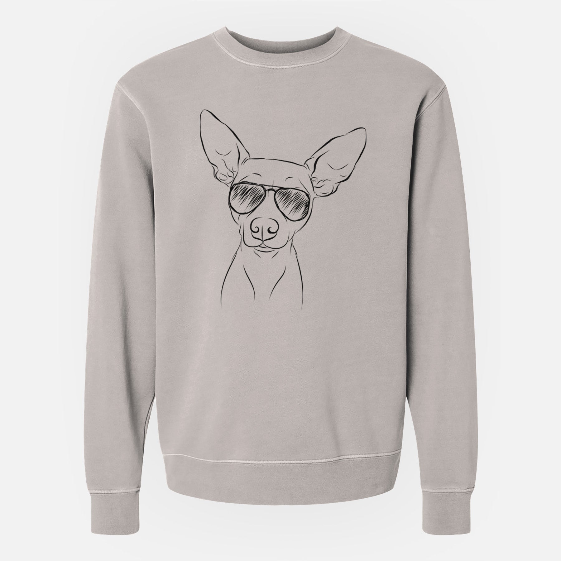 Aviator Desi the American Hairless Terrier - Unisex Pigment Dyed Crew Sweatshirt