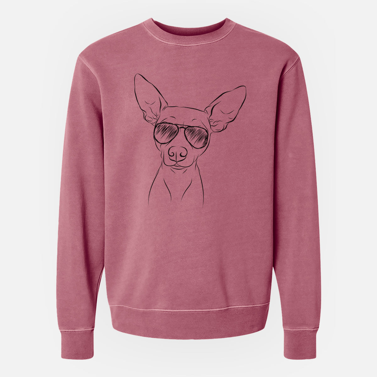 Aviator Desi the American Hairless Terrier - Unisex Pigment Dyed Crew Sweatshirt