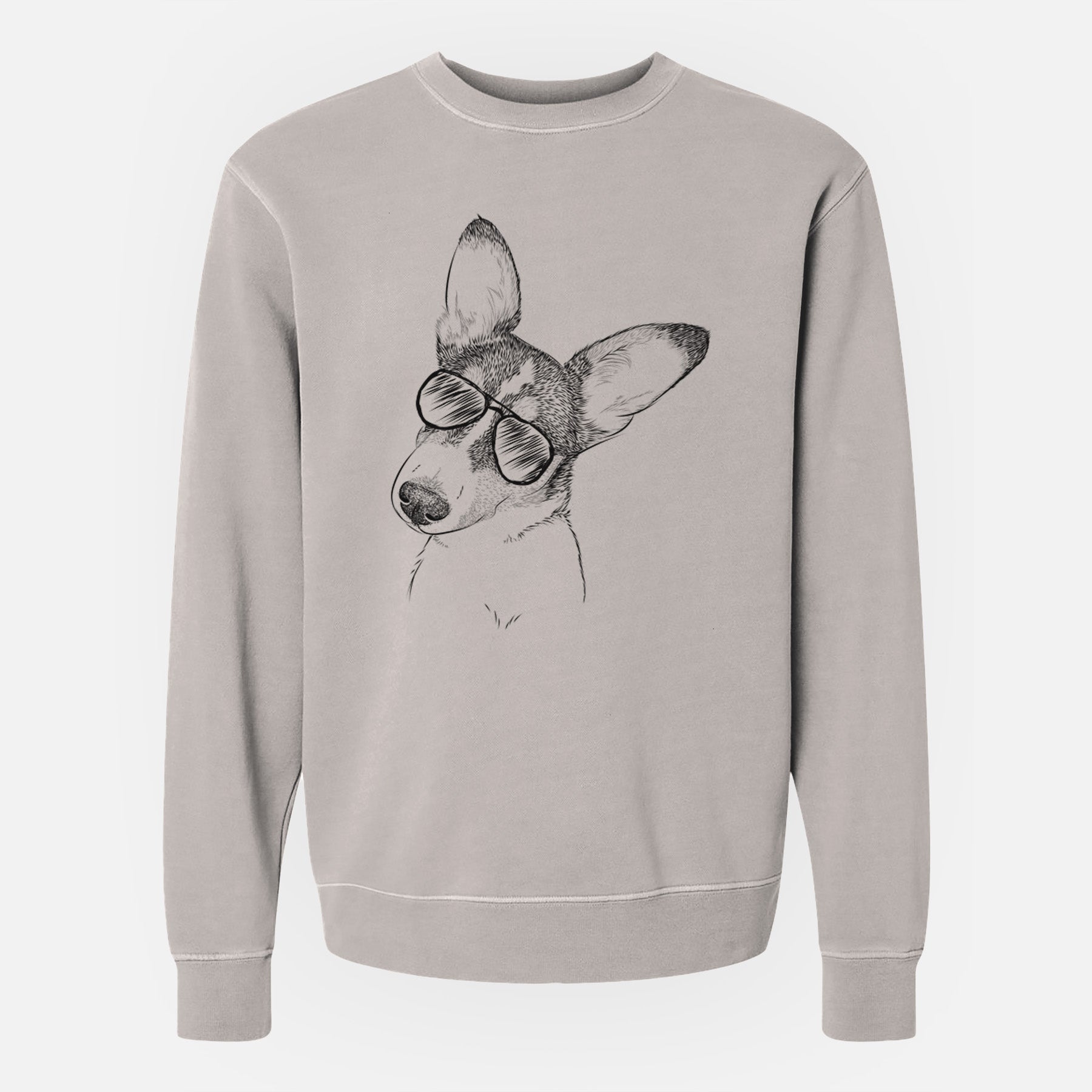 Aviator Dexter the Corgi - Unisex Pigment Dyed Crew Sweatshirt