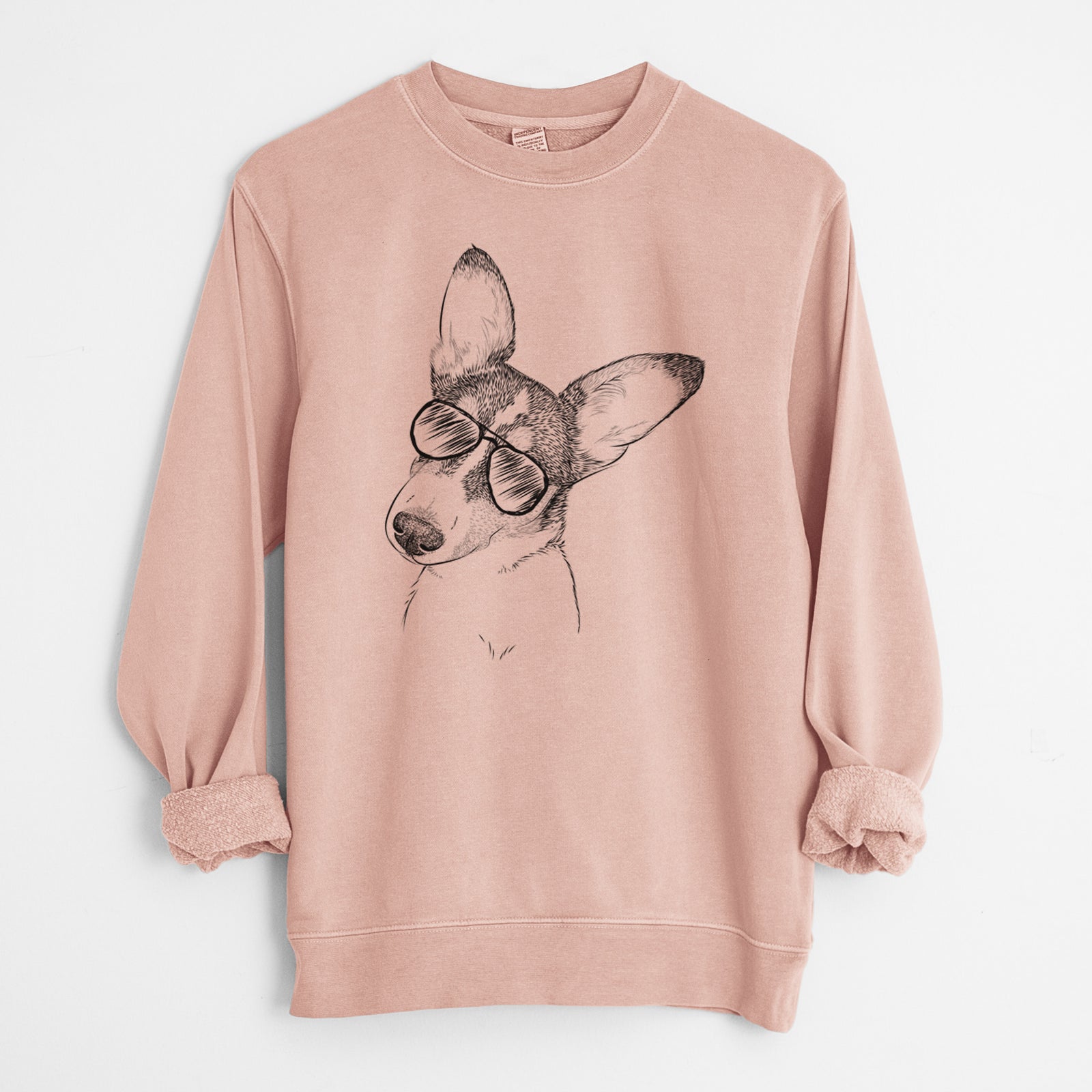 Aviator Dexter the Corgi - Unisex Pigment Dyed Crew Sweatshirt
