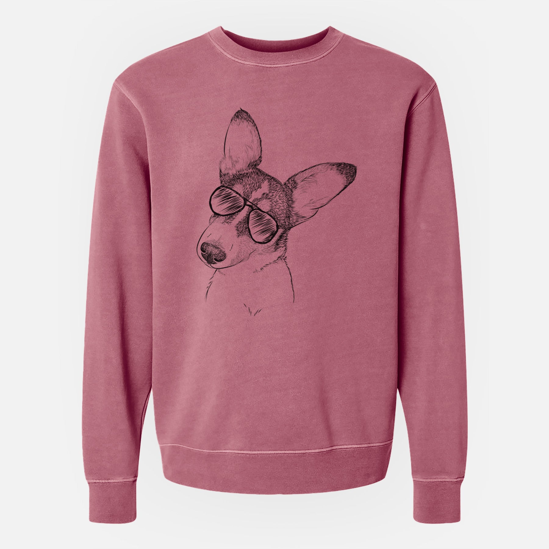 Aviator Dexter the Corgi - Unisex Pigment Dyed Crew Sweatshirt