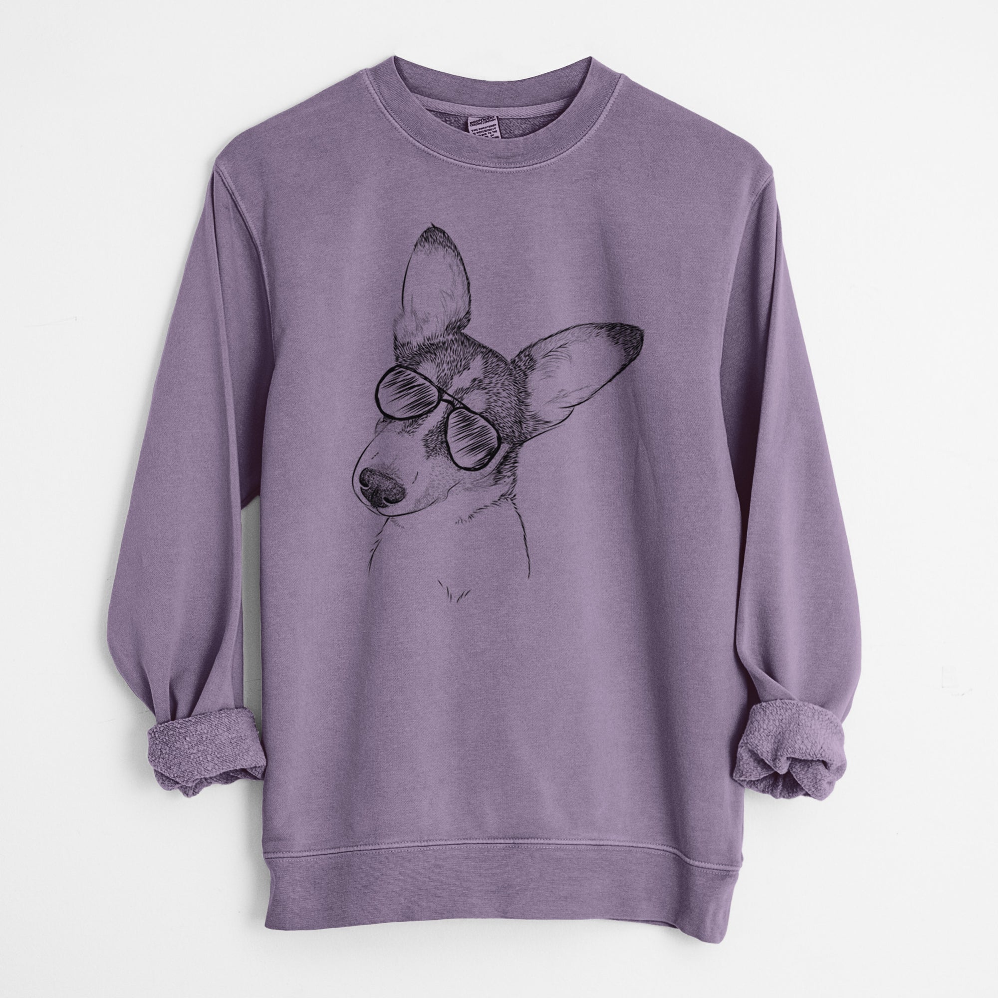 Aviator Dexter the Corgi - Unisex Pigment Dyed Crew Sweatshirt