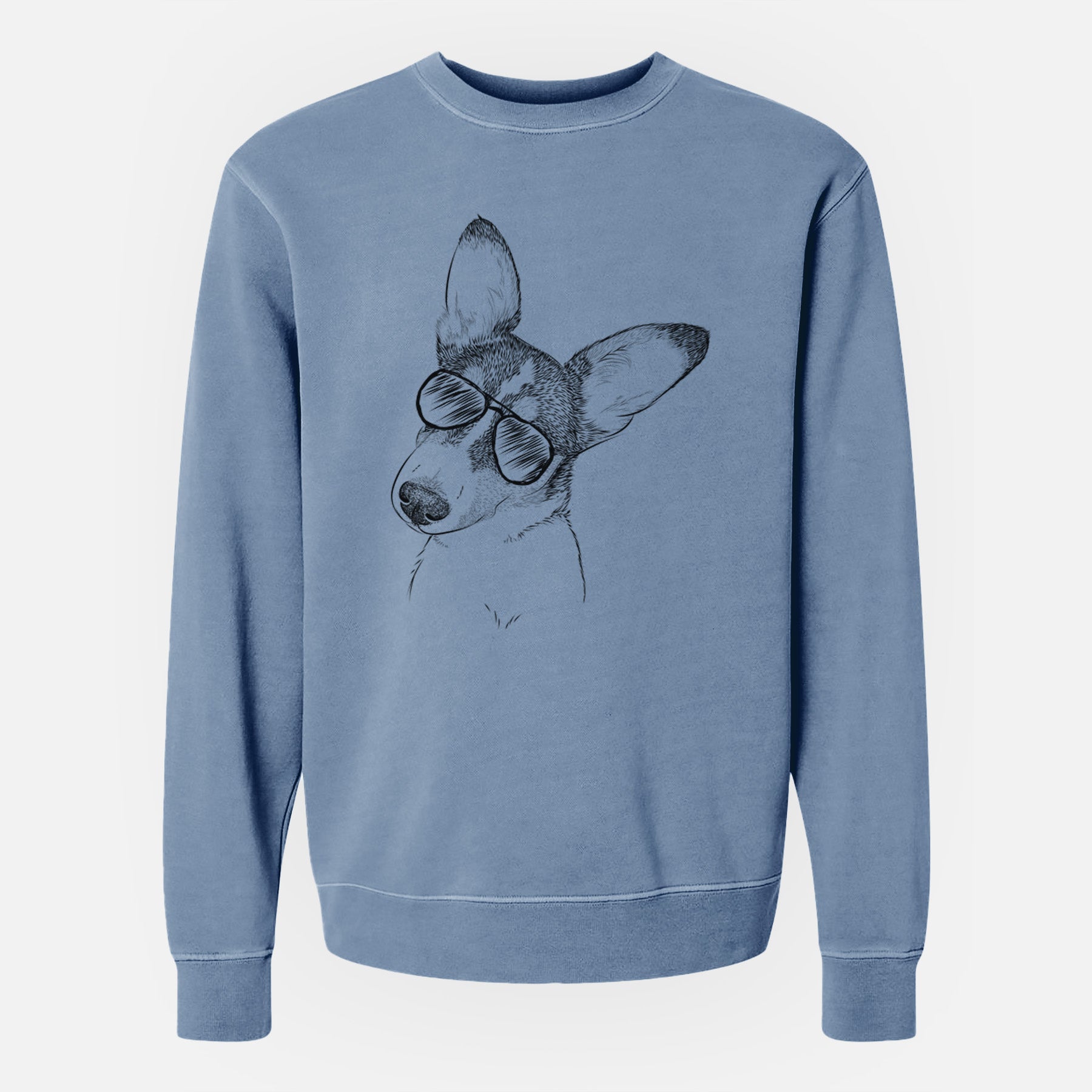 Aviator Dexter the Corgi - Unisex Pigment Dyed Crew Sweatshirt