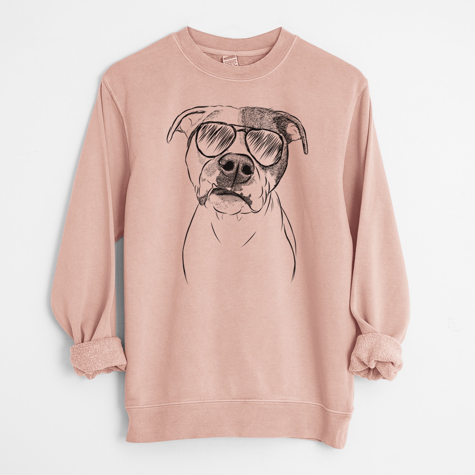 Aviator Dexter the Pitbull - Unisex Pigment Dyed Crew Sweatshirt