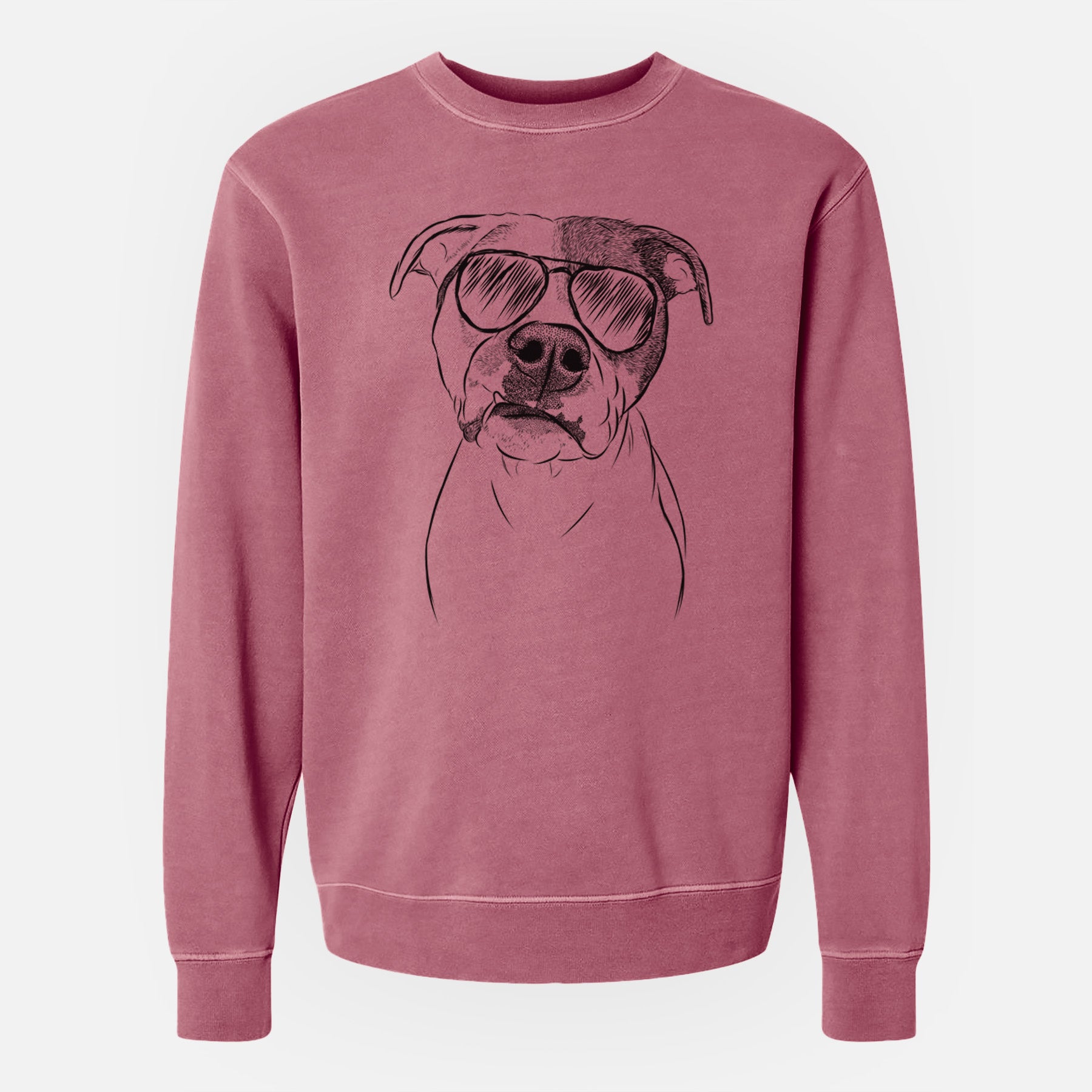 Aviator Dexter the Pitbull - Unisex Pigment Dyed Crew Sweatshirt