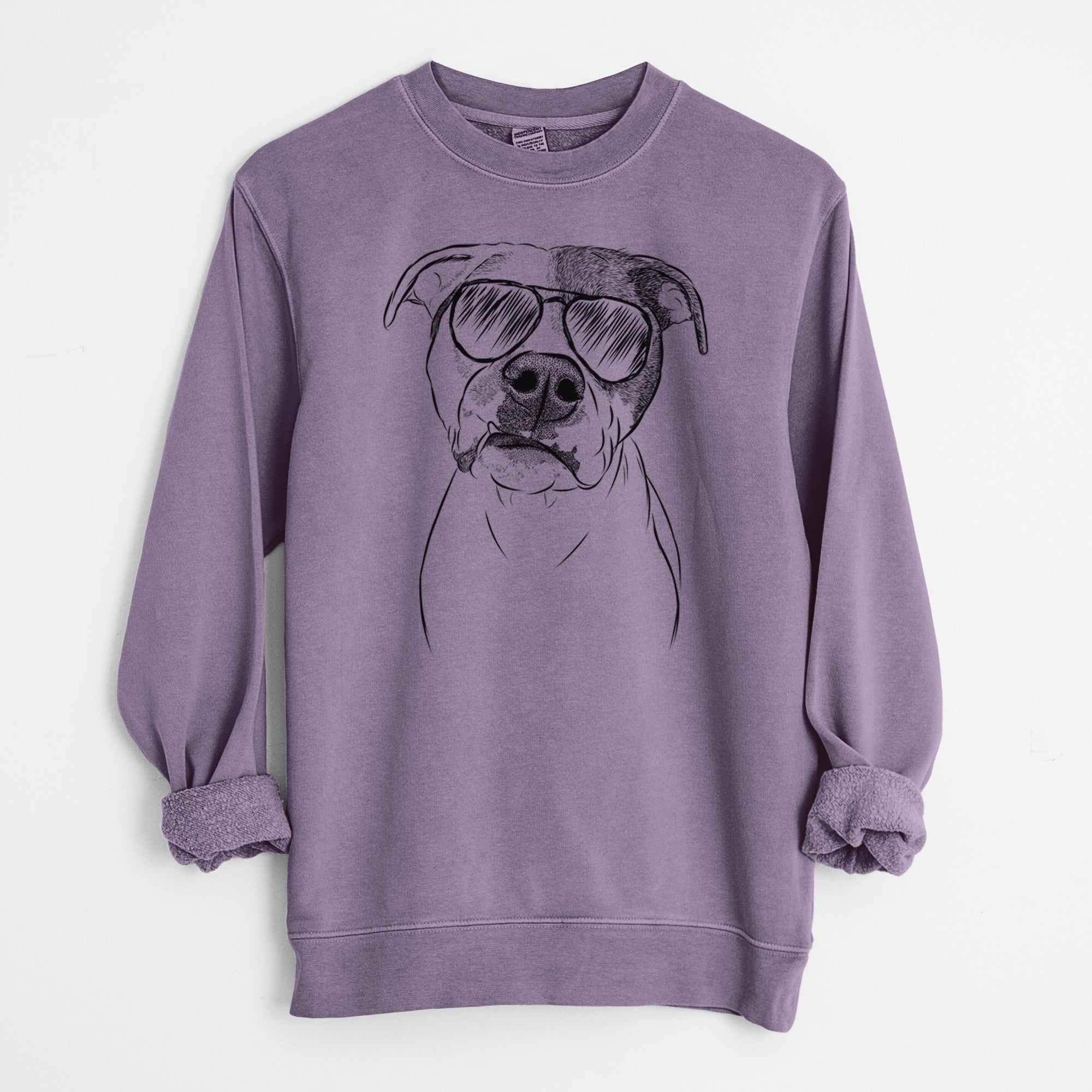 Aviator Dexter the Pitbull - Unisex Pigment Dyed Crew Sweatshirt