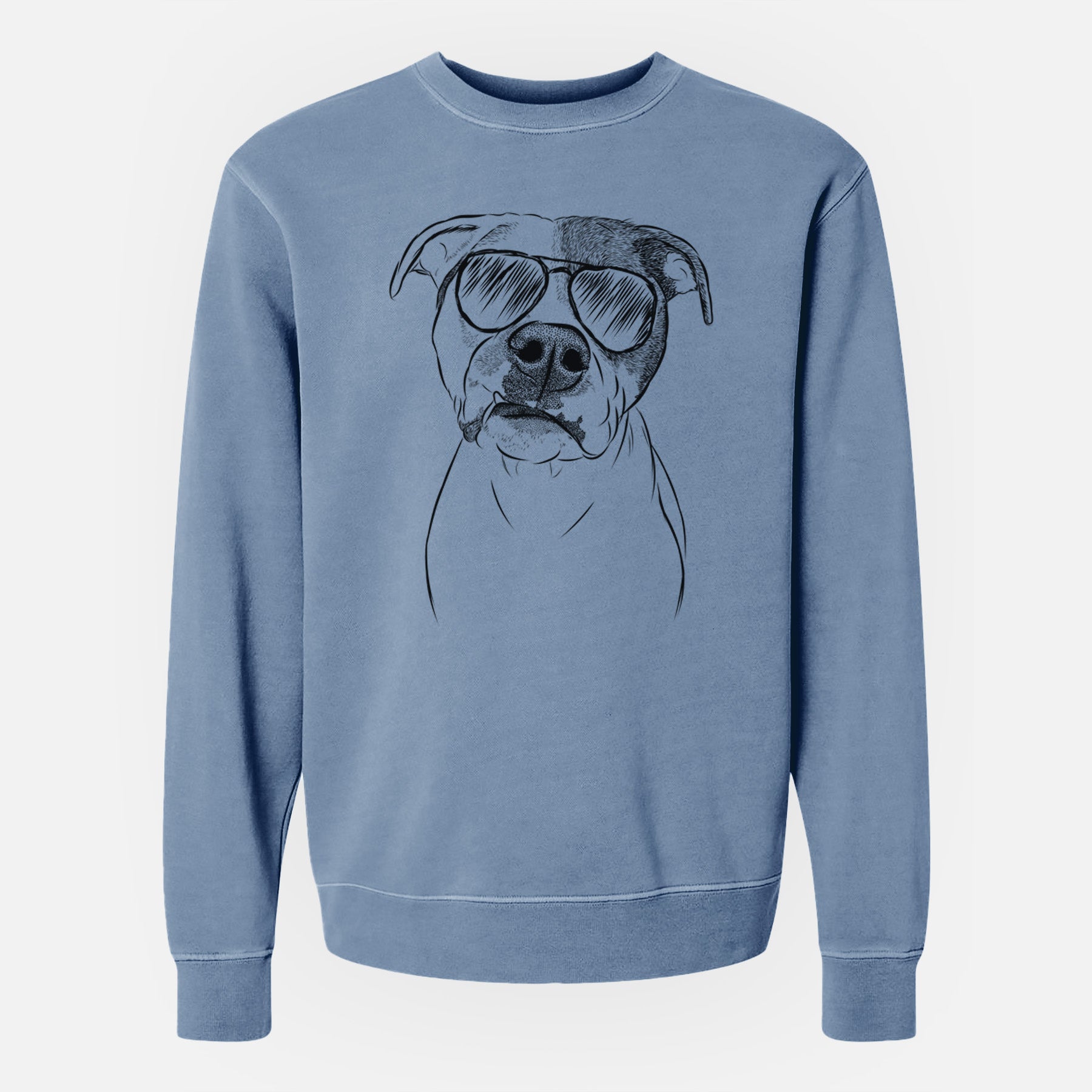 Aviator Dexter the Pitbull - Unisex Pigment Dyed Crew Sweatshirt