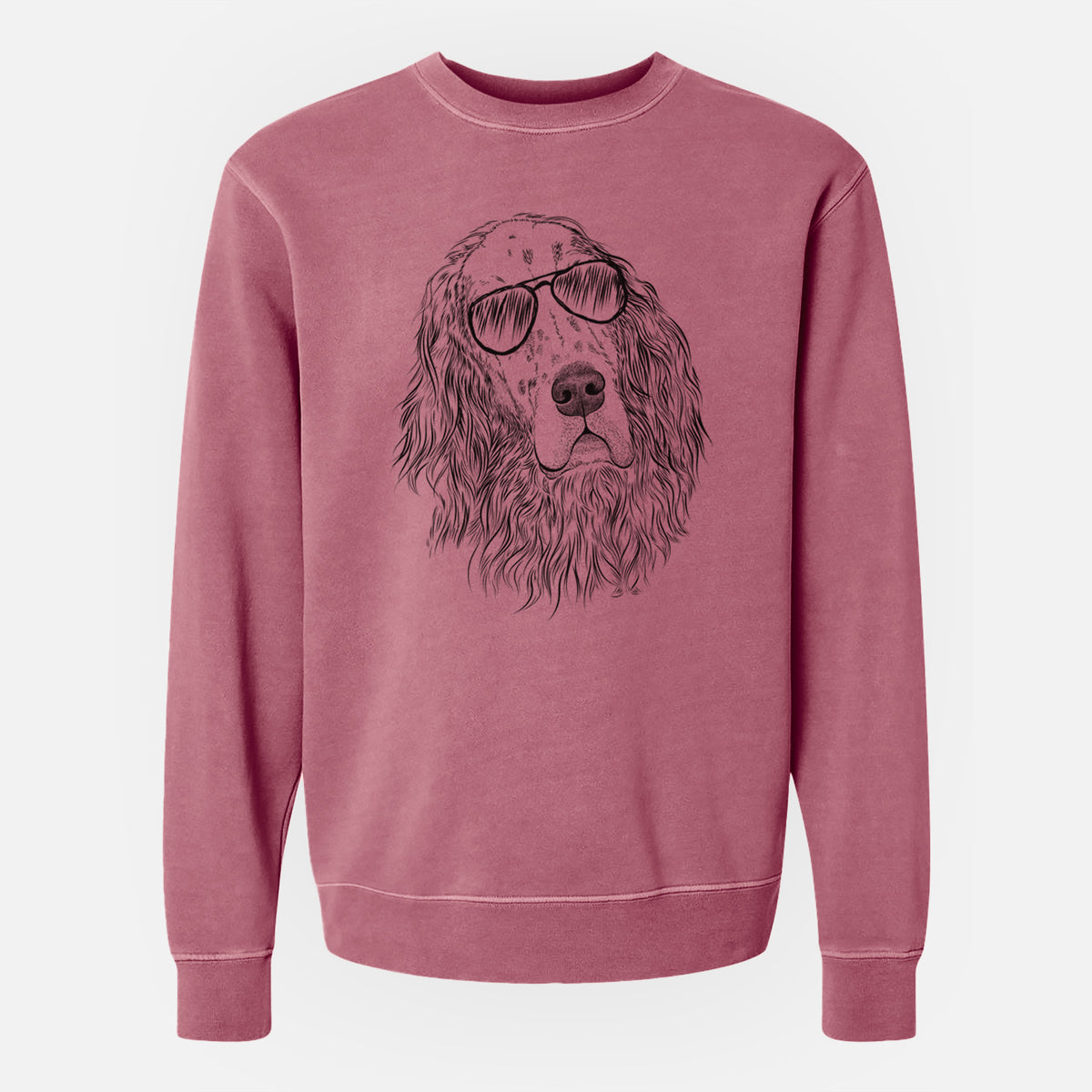 Aviator Dexter the English Setter - Unisex Pigment Dyed Crew Sweatshirt