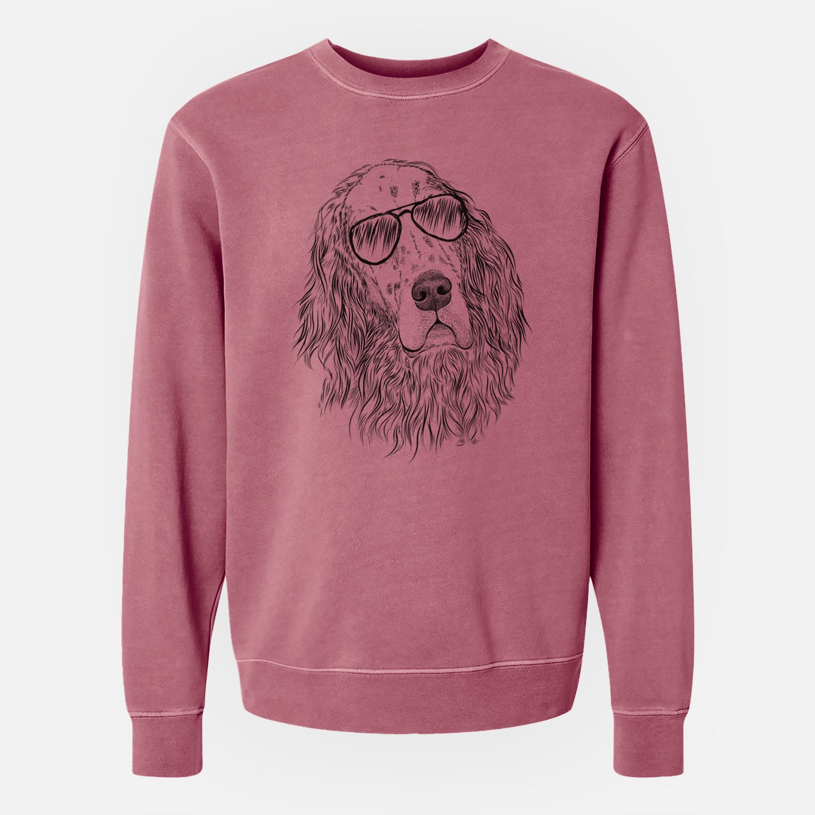 Aviator Dexter the English Setter - Unisex Pigment Dyed Crew Sweatshirt