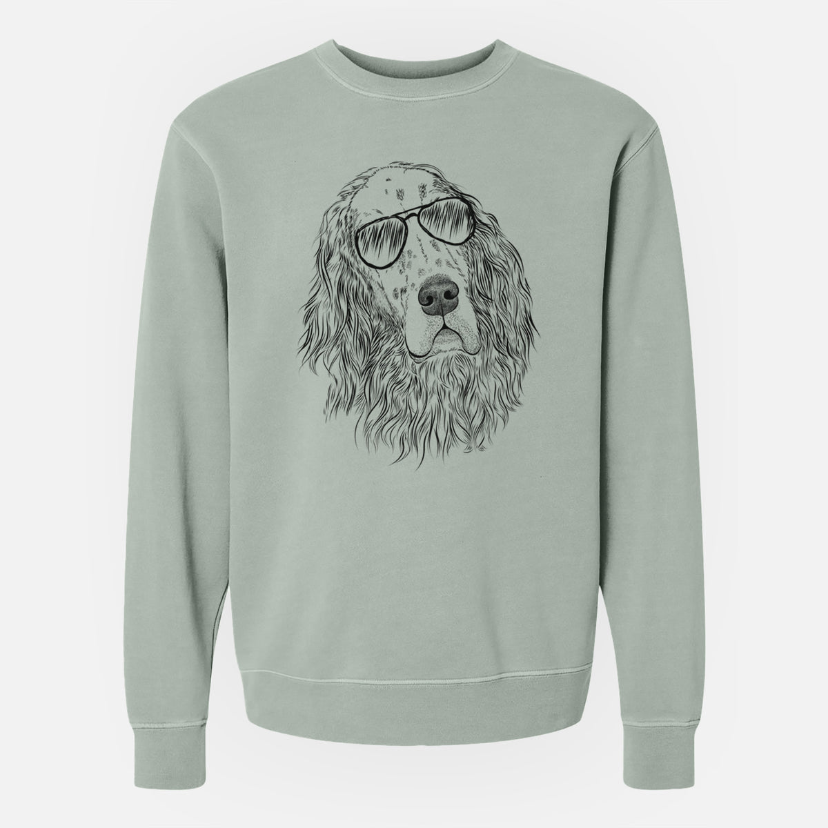 Aviator Dexter the English Setter - Unisex Pigment Dyed Crew Sweatshirt