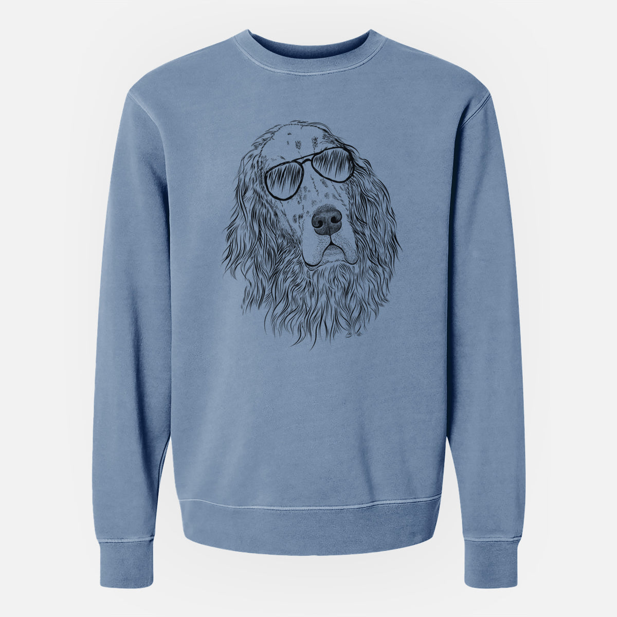 Aviator Dexter the English Setter - Unisex Pigment Dyed Crew Sweatshirt