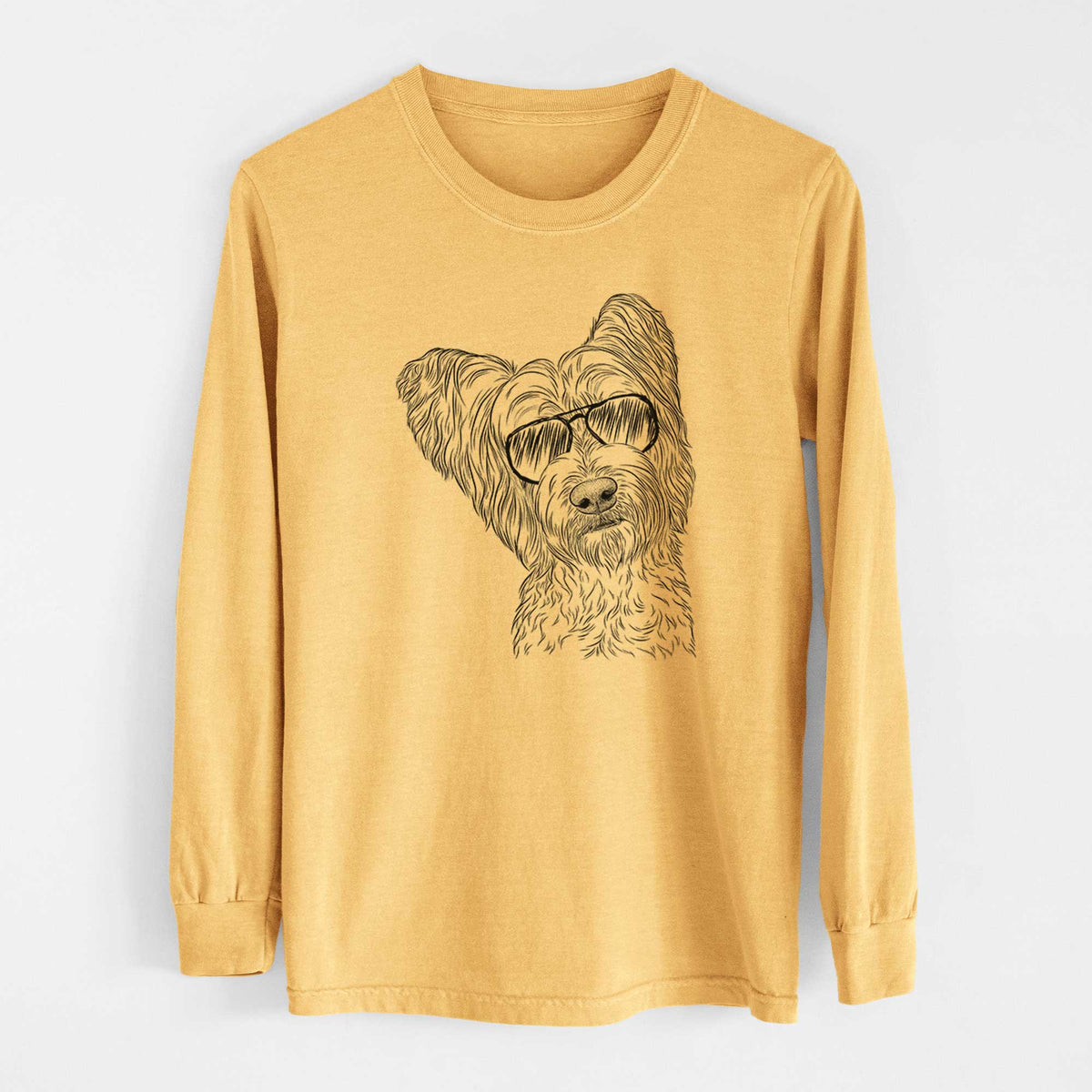Aviators Dexter the Terrier Mix - Heavyweight 100% Cotton Long Sleeve