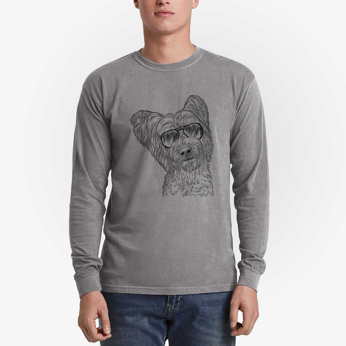 Aviators Dexter the Terrier Mix - Heavyweight 100% Cotton Long Sleeve