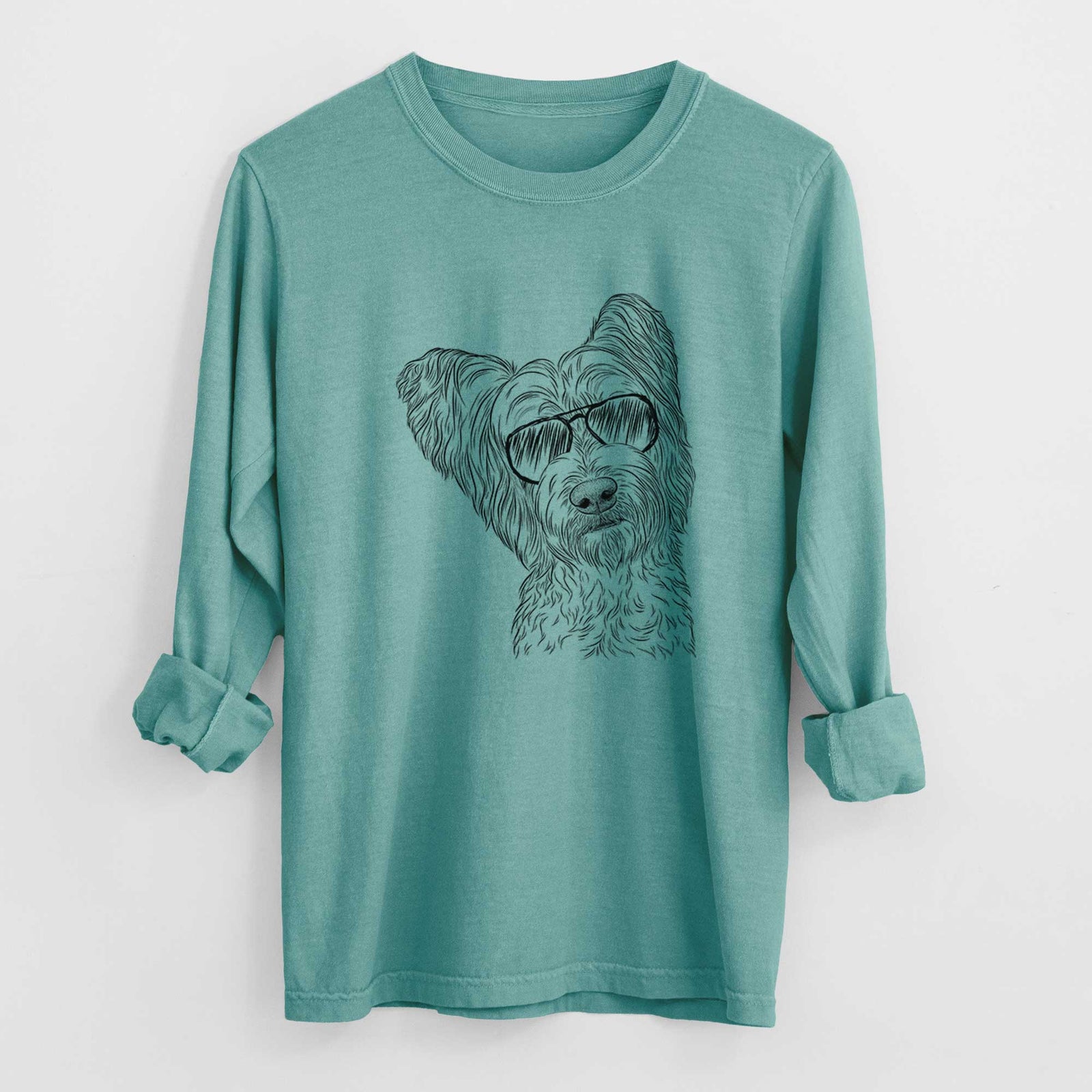 Aviators Dexter the Terrier Mix - Heavyweight 100% Cotton Long Sleeve
