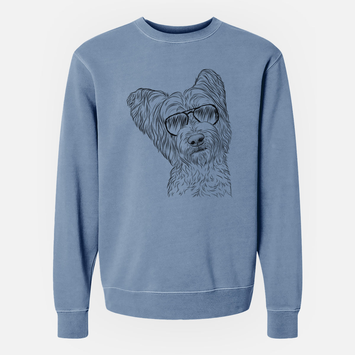 Aviator Dexter the Terrier Mix - Unisex Pigment Dyed Crew Sweatshirt