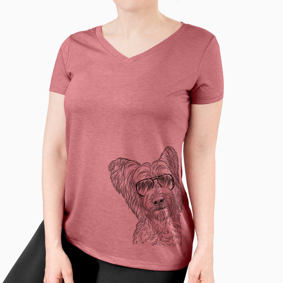 Aviator Dexter the Terrier Mix - Women's V-neck Shirt
