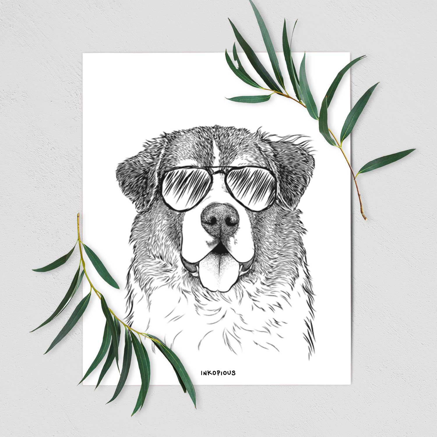 Dilly the Saint Bernard Art Print