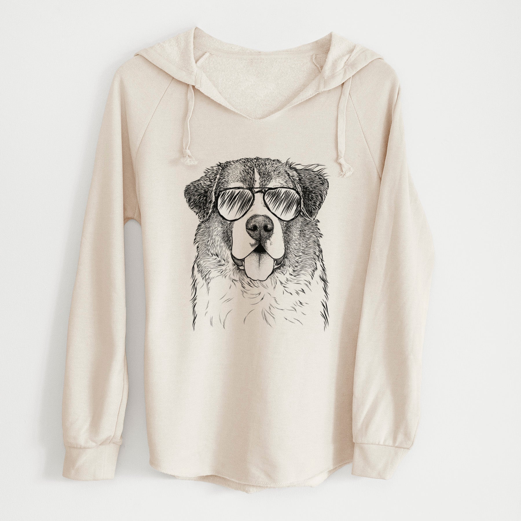 Aviator Dilly the Saint Bernard - Cali Wave Hooded Sweatshirt