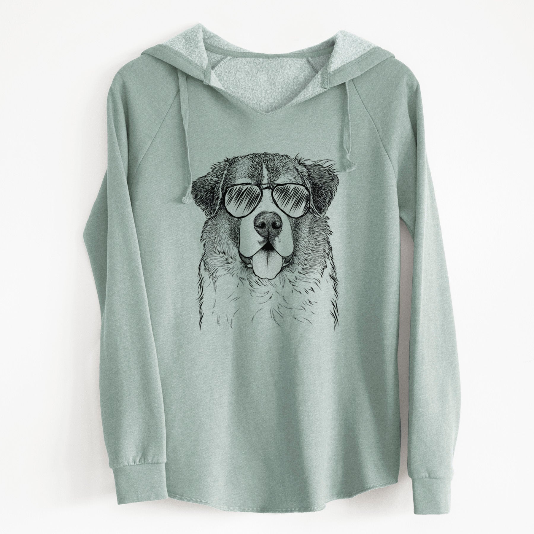 Aviator Dilly the Saint Bernard - Cali Wave Hooded Sweatshirt