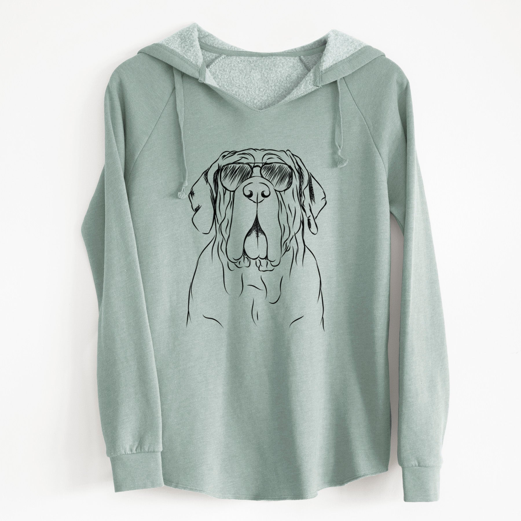 Aviator Dinah the Neapolitan Mastiff - Cali Wave Hooded Sweatshirt