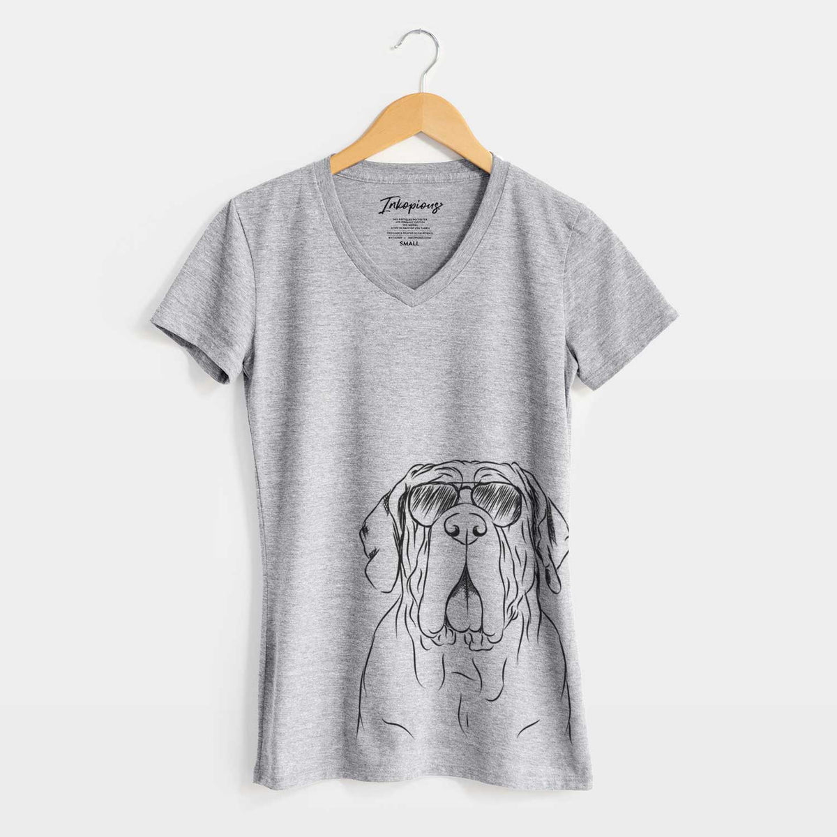 Aviator Dinah the Neapolitan Mastiff - Women&#39;s V-neck Shirt