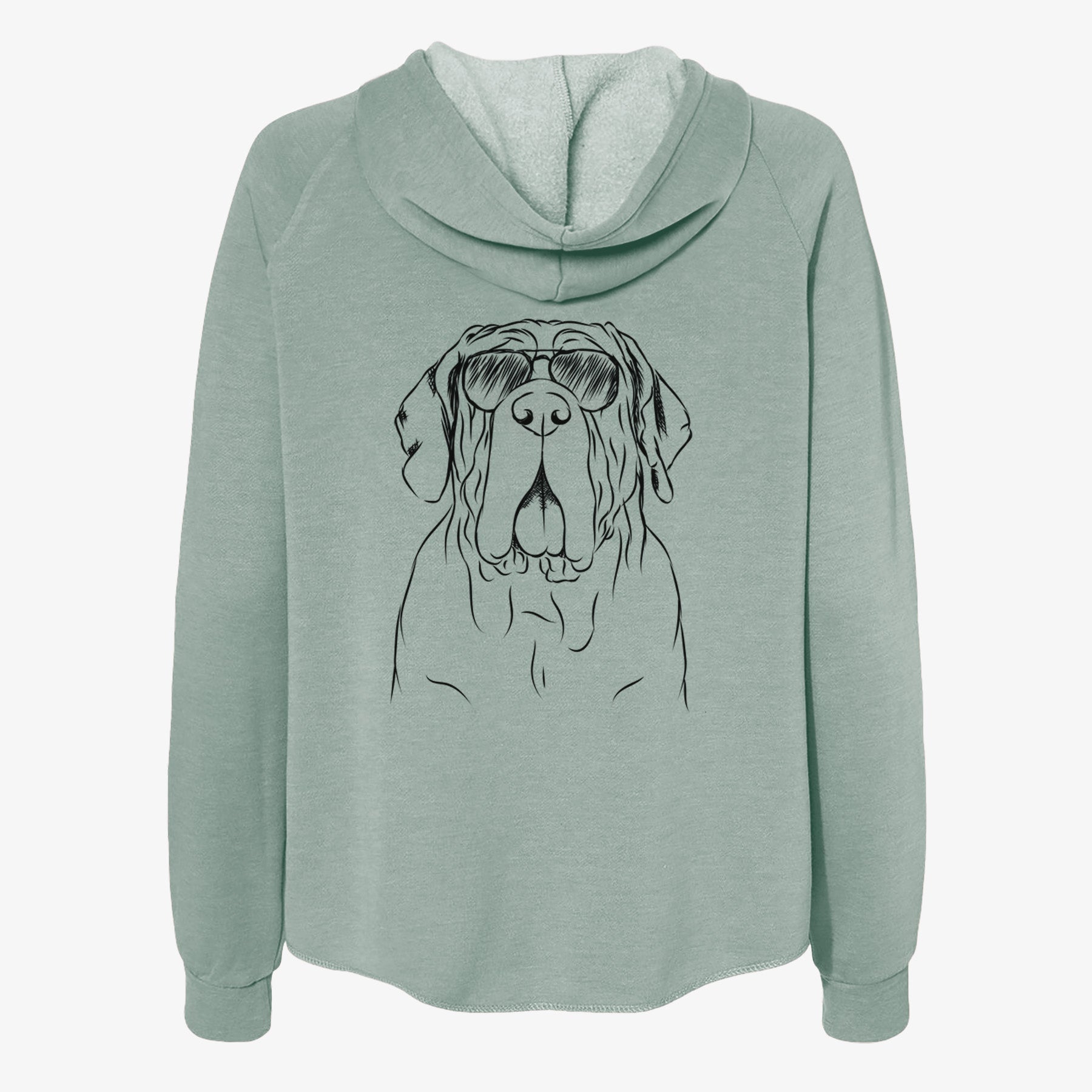 Dinah the Neapolitan Mastiff - Women's Cali Wave Zip-Up Sweatshirt