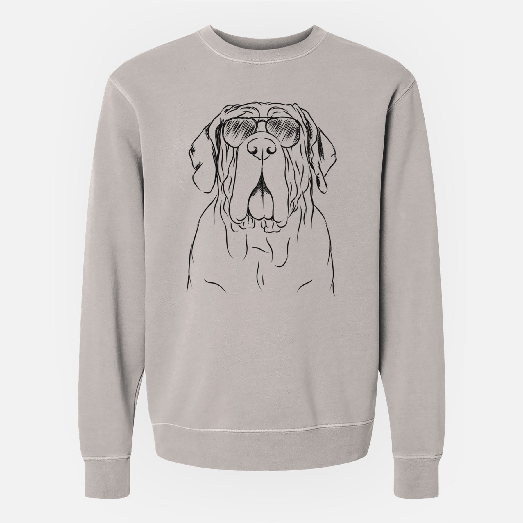 Aviator Dinah the Neapolitan Mastiff - Unisex Pigment Dyed Crew Sweatshirt