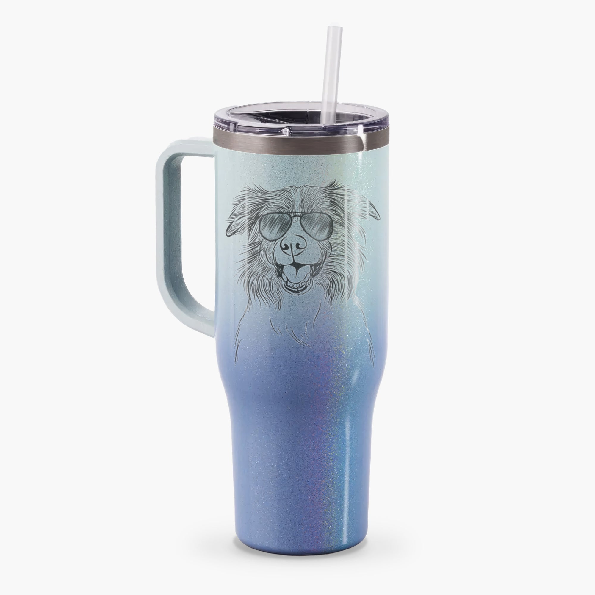 Dizzy the Border Collie - 40oz Tumbler with Handle