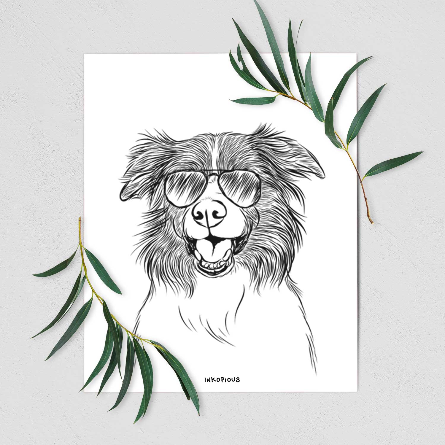 Dizzy the Border Collie Art Print