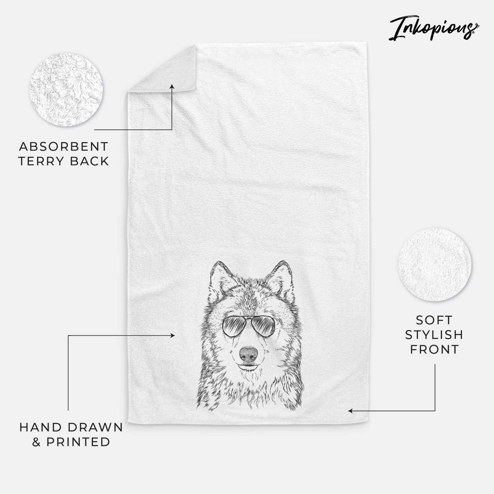 Django the Grey Wolf Decorative Hand Towel