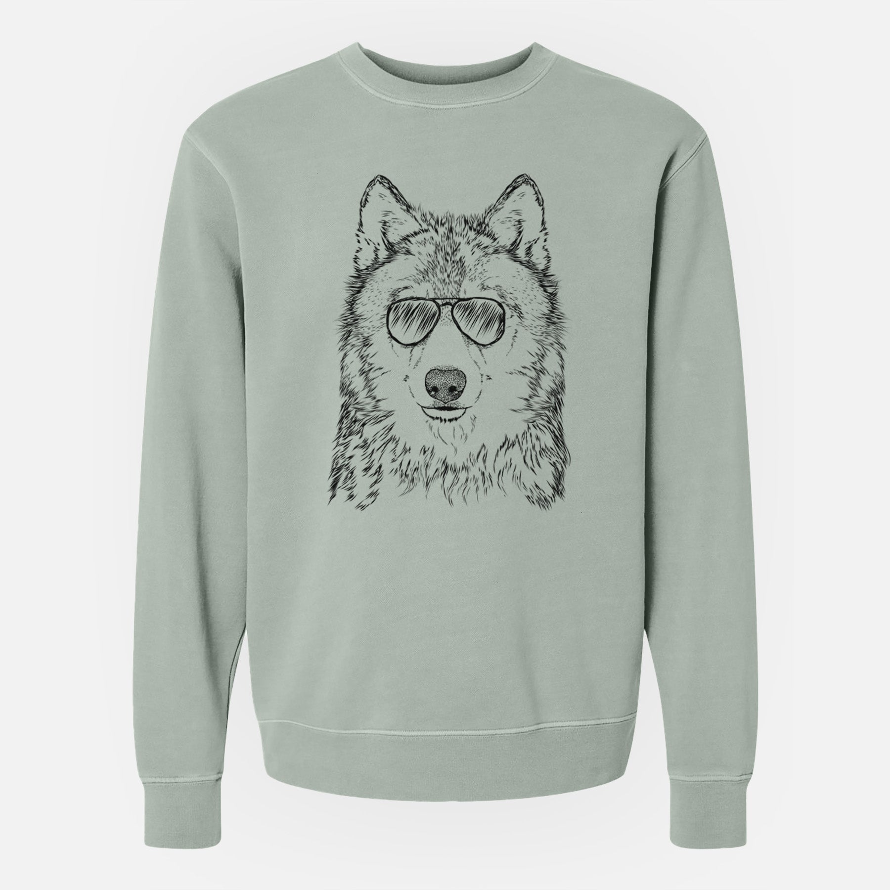 Aviator Django the Grey Wolf - Unisex Pigment Dyed Crew Sweatshirt