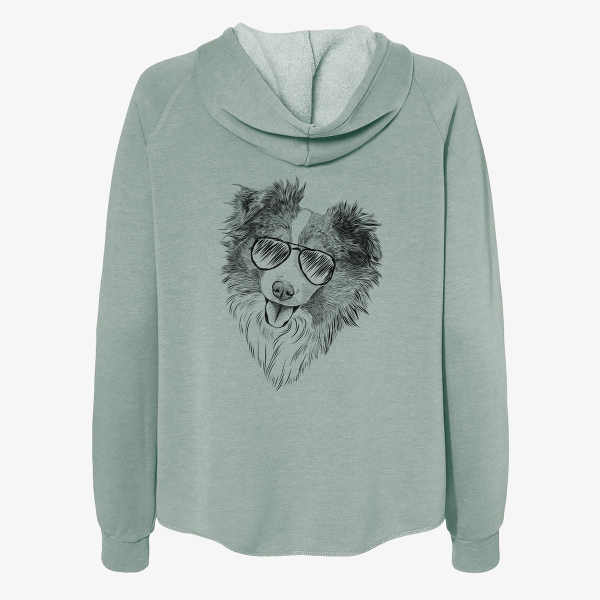 Doc the Mini Aussie - Women's Cali Wave Zip-Up Sweatshirt