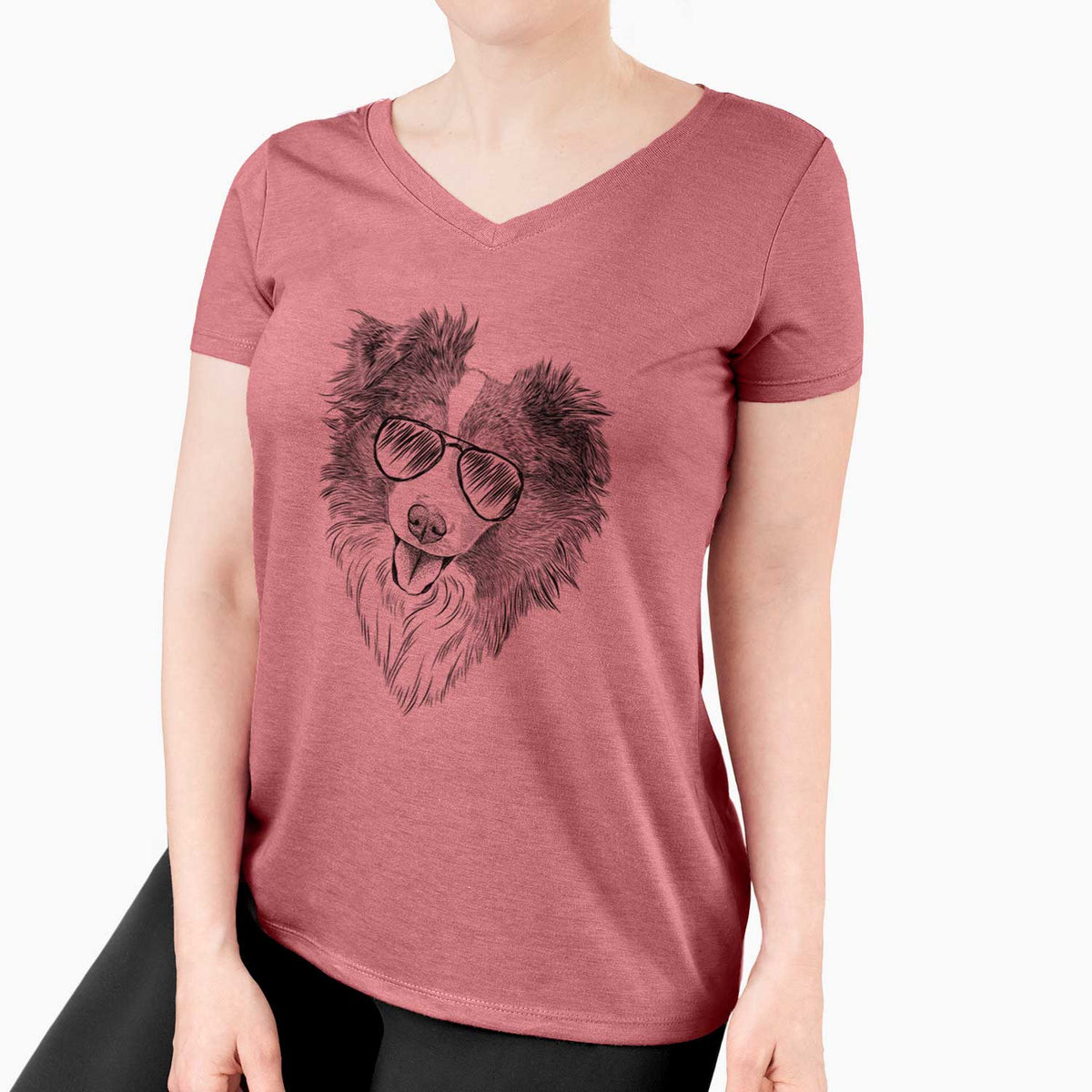 Aviator Doc the Mini Aussie - Women's V-neck Shirt