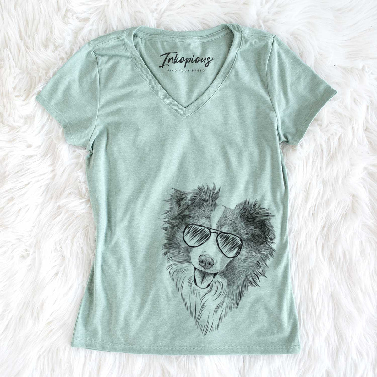 Aviator Doc the Mini Aussie - Women's V-neck Shirt