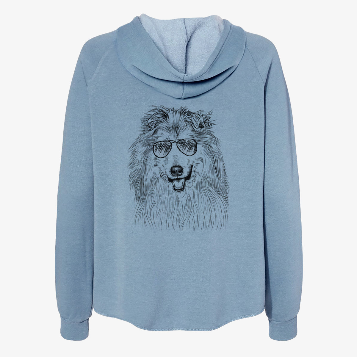 Donnan the Rough Collie - Women's Cali Wave Zip-Up Sweatshirt