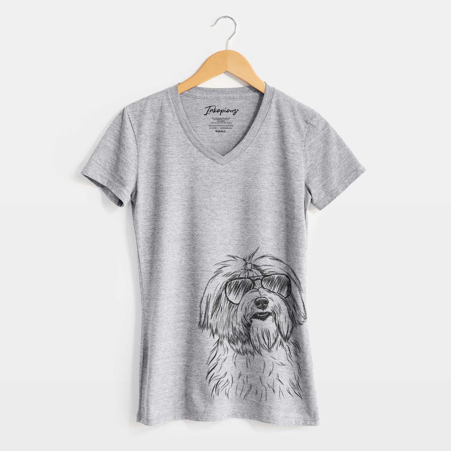 Aviator Dooley the Havanese - Women's V-neck Shirt