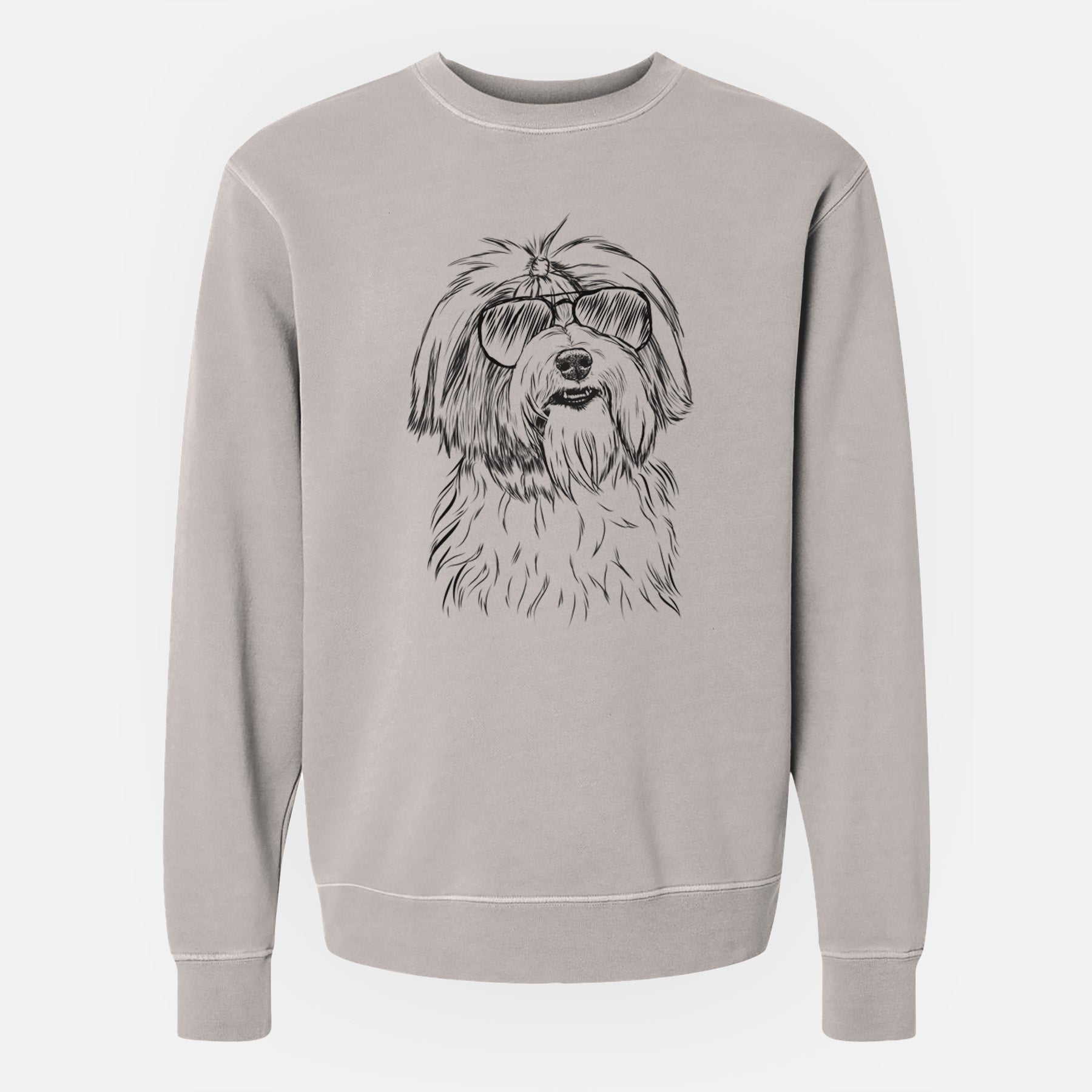 Aviator Dooley the Havanese - Unisex Pigment Dyed Crew Sweatshirt