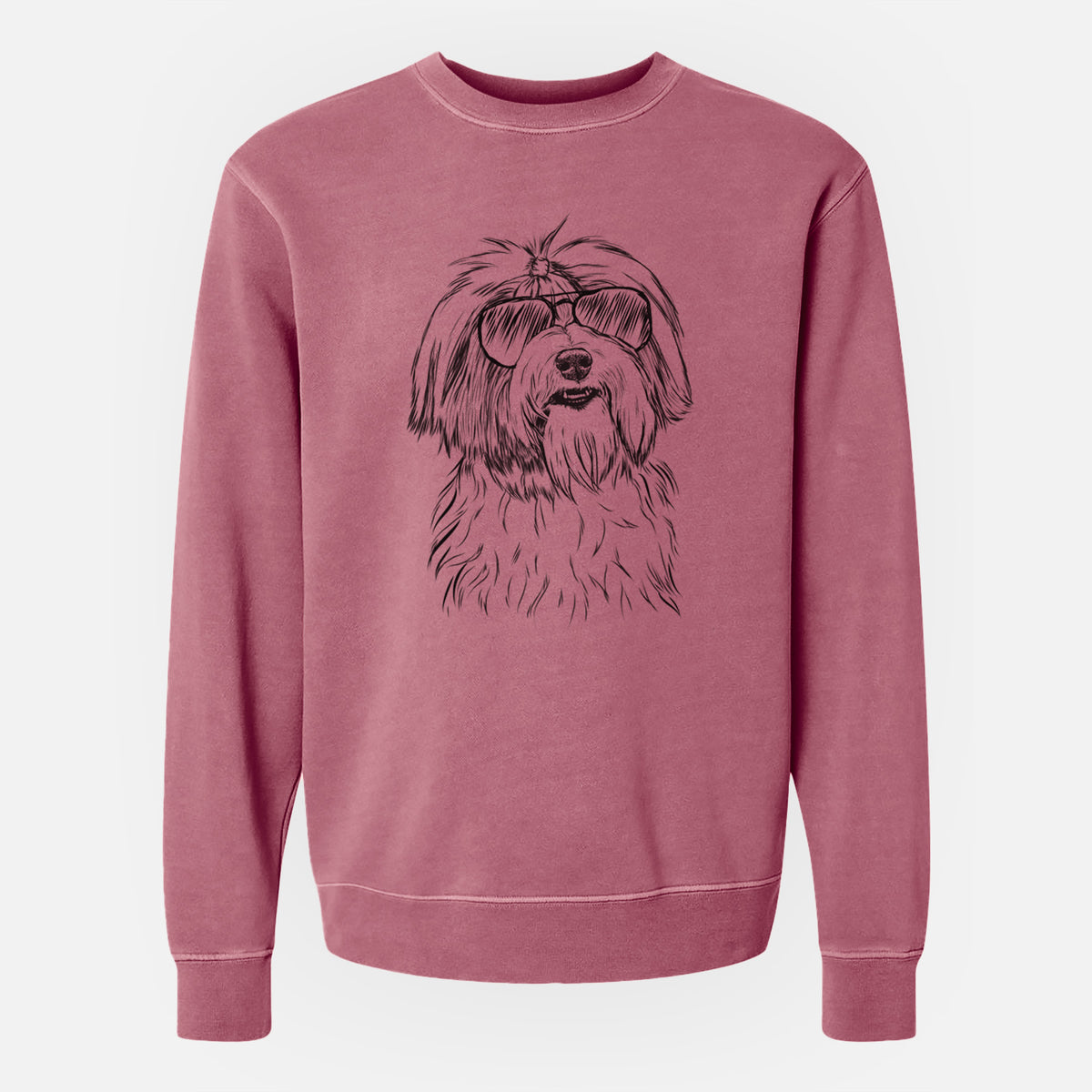 Aviator Dooley the Havanese - Unisex Pigment Dyed Crew Sweatshirt