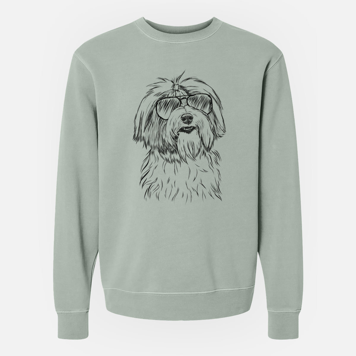 Aviator Dooley the Havanese - Unisex Pigment Dyed Crew Sweatshirt