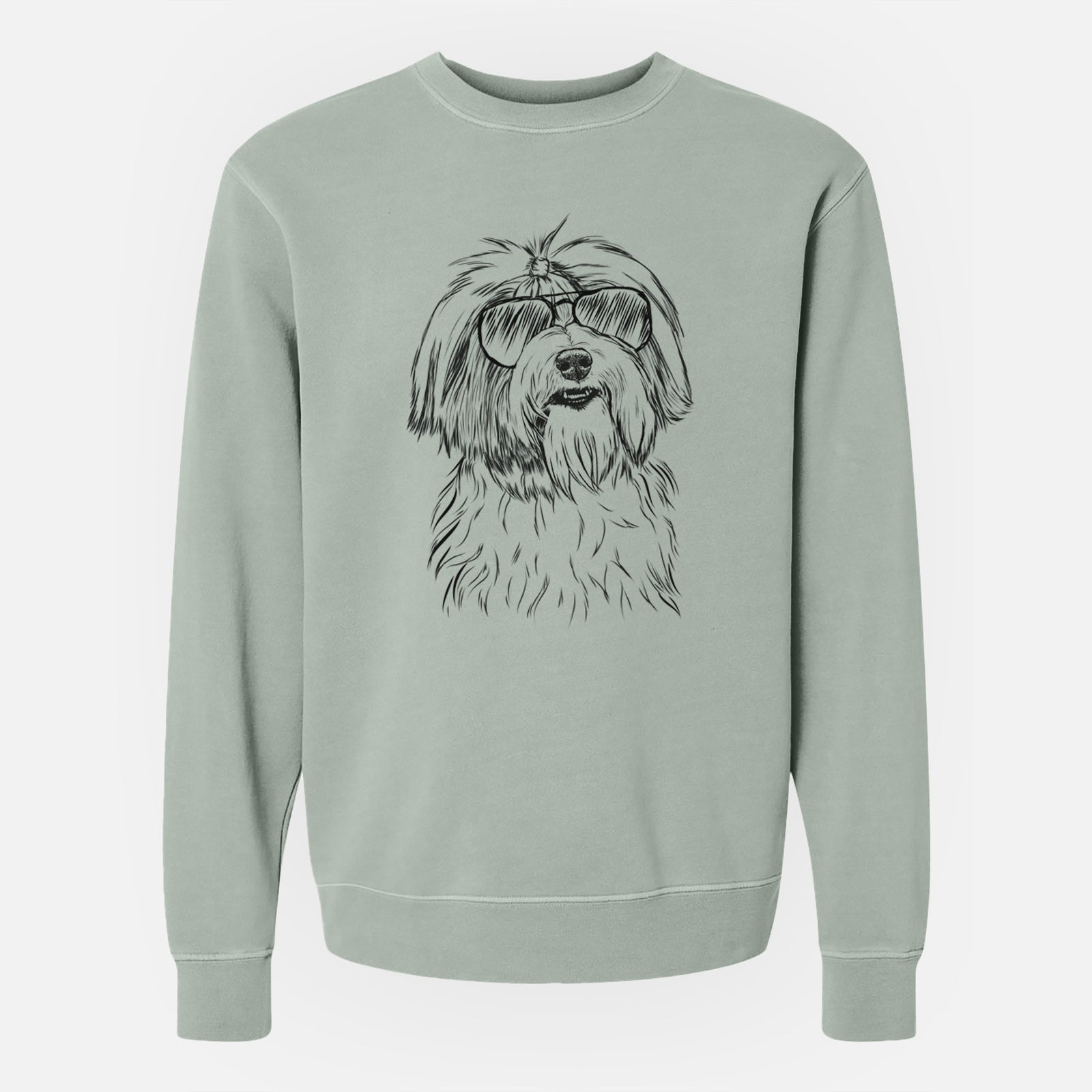 Aviator Dooley the Havanese - Unisex Pigment Dyed Crew Sweatshirt