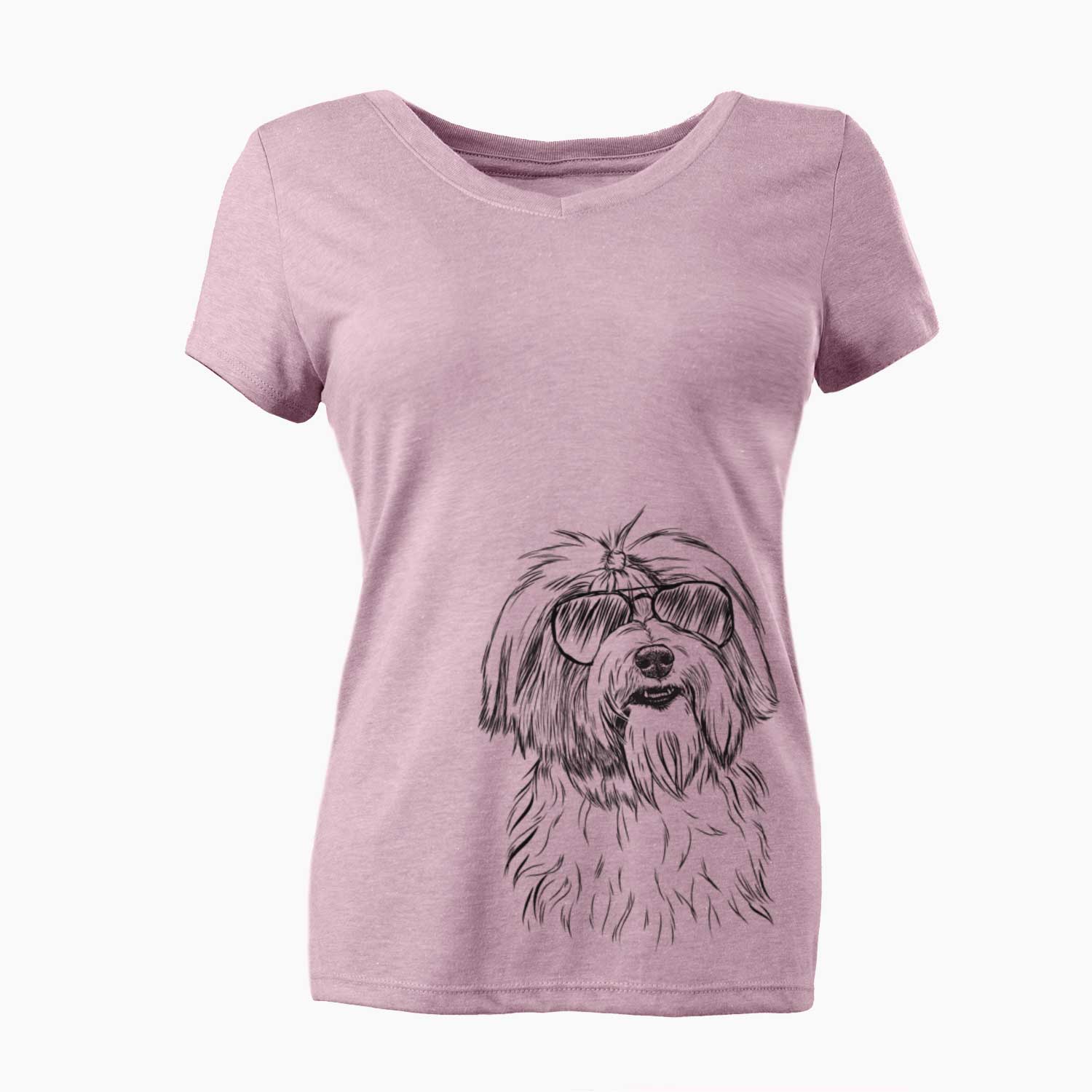 Aviator Dooley the Havanese - Women's V-neck Shirt