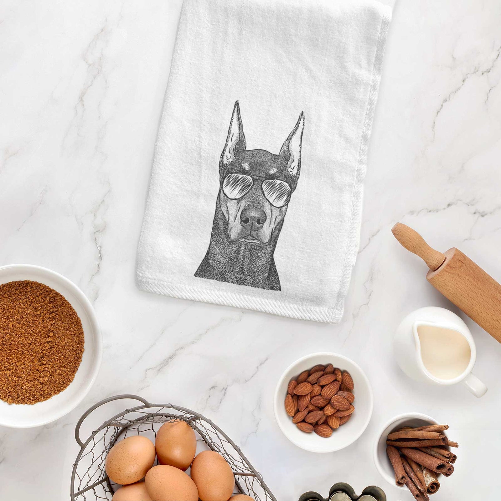 Drake the Doberman Pinscher Decorative Hand Towel